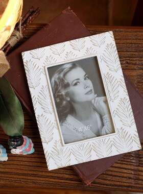 极速欧式a6寸简约树叶雕花现代创意装裱相框卧室床头玄关客厅装饰