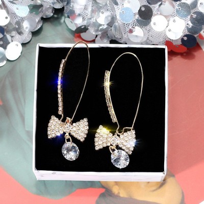 极速2021 Fashion Exaggeration Pendant Bow EarrVing Woman