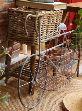 极速复古壁挂自行车花q框模型挂件创意壁饰墙饰酒吧餐厅怀旧装饰