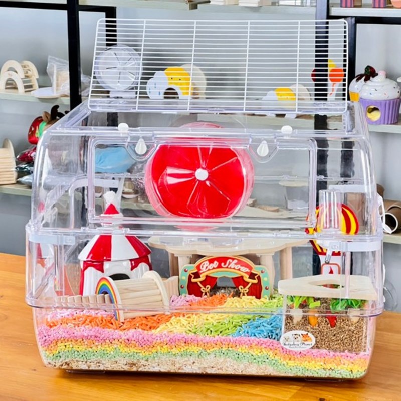 极速刺星球62大双子仓鼠笼子亚克力水晶6L0基础笼金丝熊刺猬寄居