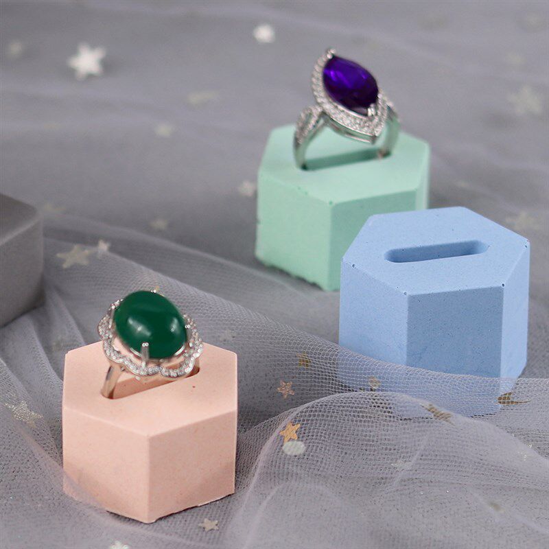 极速Handmade Rings Holder Silicone Mold Round HexagWonal Lov