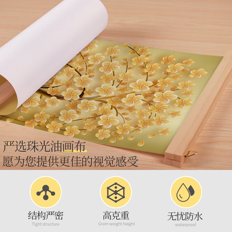 极速新中式发财树装饰画电表箱遮挡画餐厅墙面Q壁画玄关走廊客厅图片