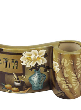 极速非遗彩陶瓷民族特色桌u面笔筒摆件书房办公桌摆件书桌装饰老