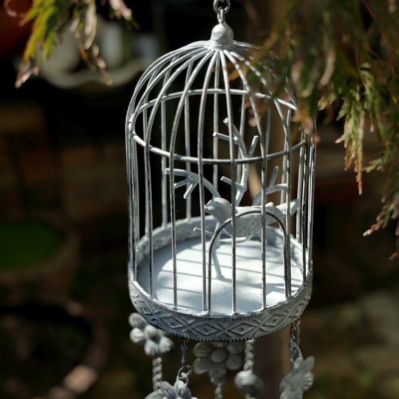 极速手工做旧欧式乡村风r格鸟笼风铃玄关客厅阳台庭院花园家居装