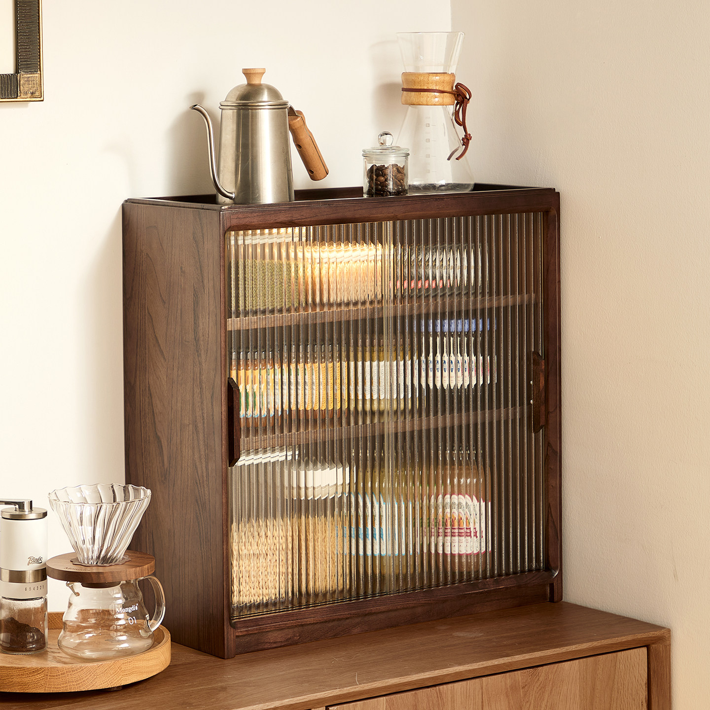 实木杯子茶具收纳柜桌面咖啡水杯客餐边柜手办展示置物柜架子木质,收纳整理,收纳柜,淘宝优惠券,粉丝福利购,淘宝优惠卷