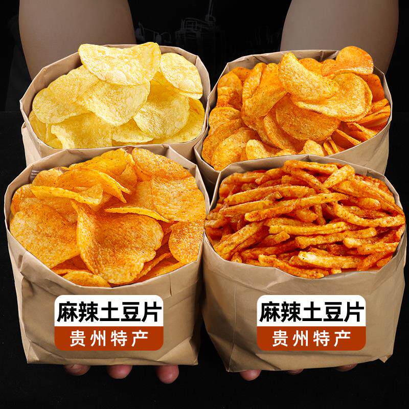 麻辣土豆片云南贵州特产陆良洋芋丝条薯片袋装香脆年货零食