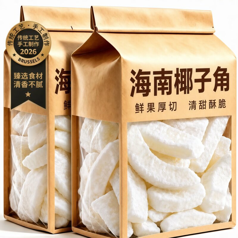 正宗海南特产椰子角官方旗舰店椰子肉块椰香休闲零食脆片年货待客