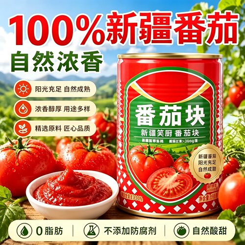 新疆去皮番茄块罐头400g新鲜无添