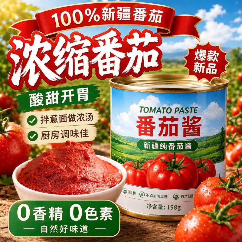 新疆无添加番茄酱罐头儿童爱吃图片