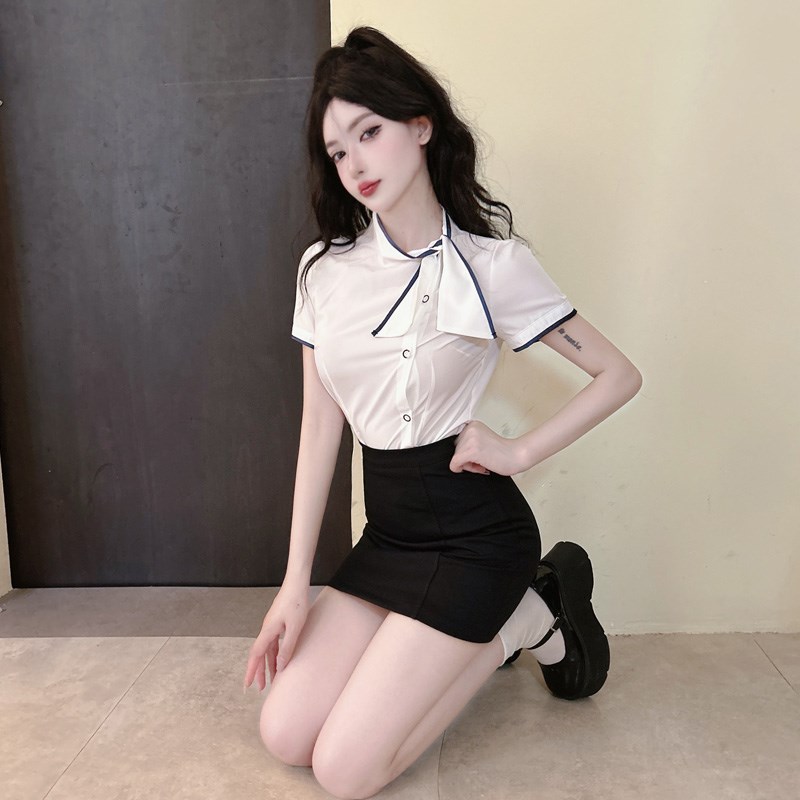 速发jk空姐制服套装足浴技师工作服柔式足疗主播职业包臀裙