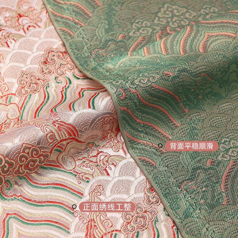速发仿宋锦布料材料包新中式国风旗袍汉服面料手工制作发夹底托
