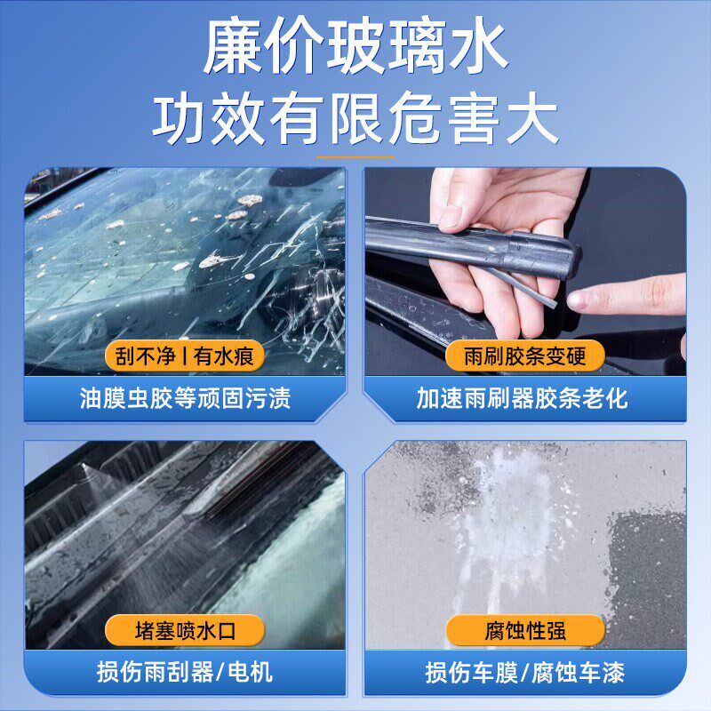 速发健澈汽车雨刮器去油膜虫胶镀晶雨刮水四季通用防雨疏水去污