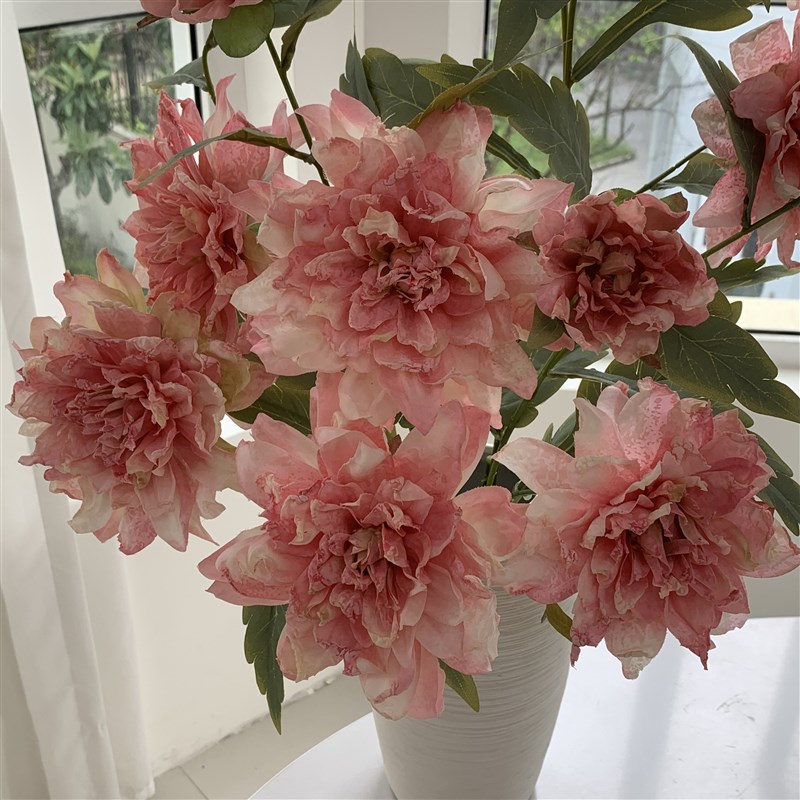 速发高端仿真花头野菊花客厅玄关上档次花装饰餐桌花摆件假花摆件