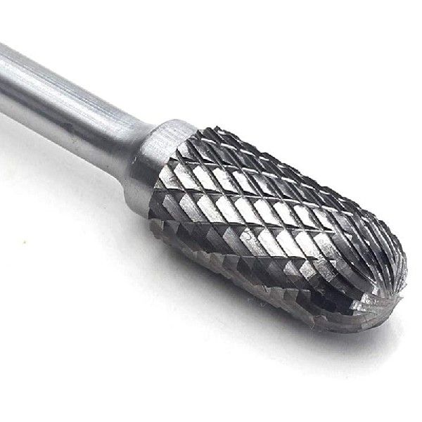 JHD5Pcs SC5 Tungsten Carbide Burrs linder Shape Double