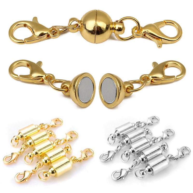 极速5Pcs/Lot Metal Strong Magnetic Clasps With Lobster Clasp