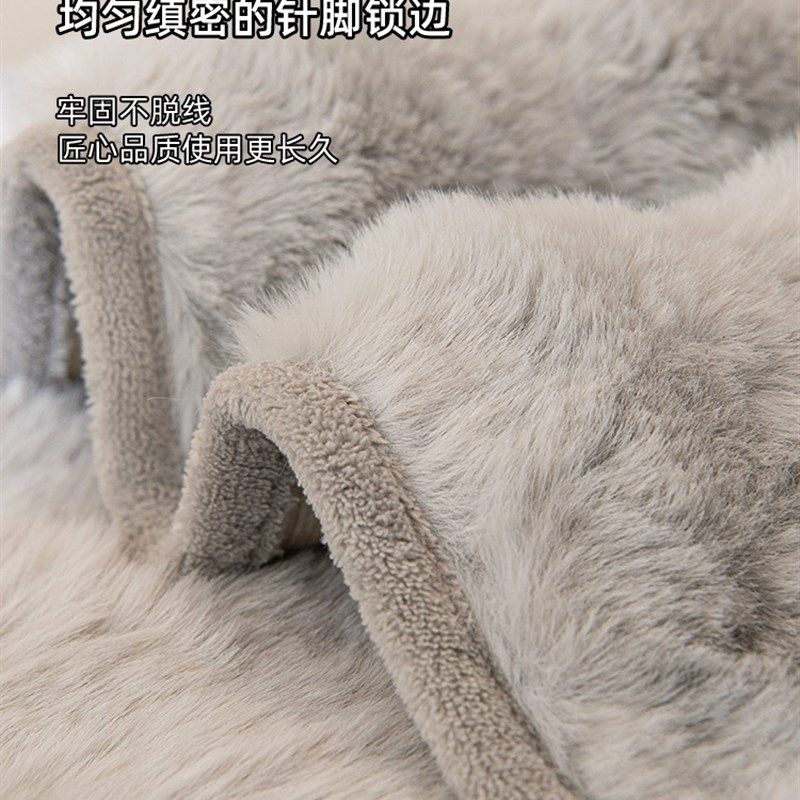 极速冬季兔毛绒沙发垫加厚沙发坐垫防滑皮沙发专用毛绒沙发盖布巾