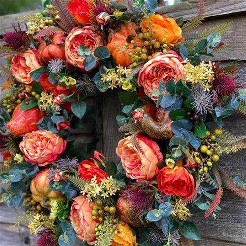 极速Fall Peony Pumpkin Wreaths Artificial Festival Flowers
