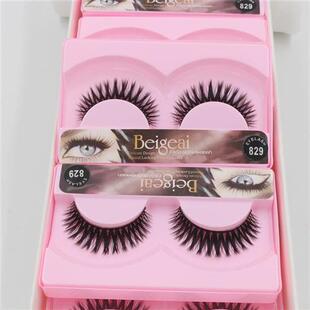 手工假睫毛829自然短款浓密交叉烟熏舞台妆夜店10对装买二送胶水
