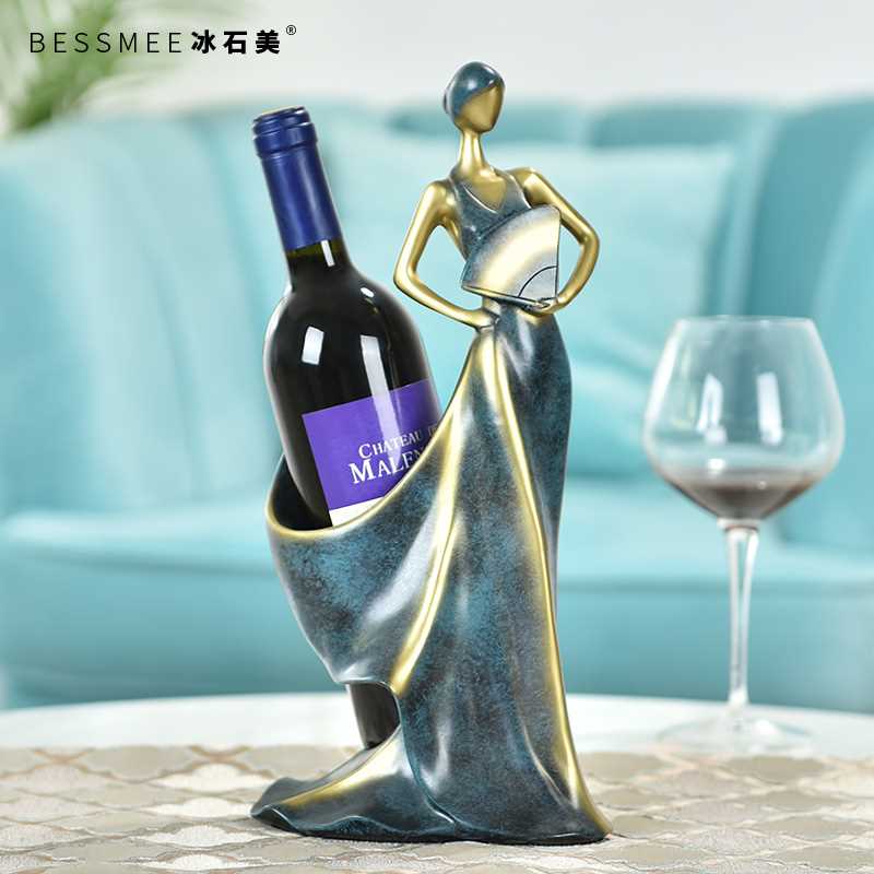 极速欧式创意马头红酒架摆件现代简约客厅酒柜饭厅个性装饰品家居