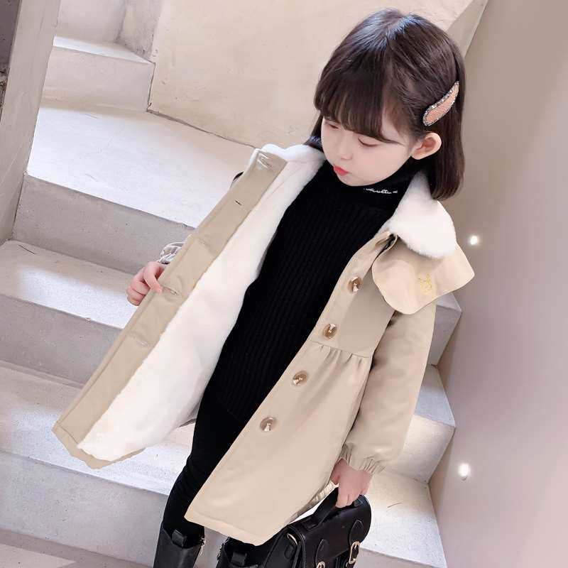极速女童韩版派克服风衣儿童2022秋冬新款童装女宝宝中长款外套冬