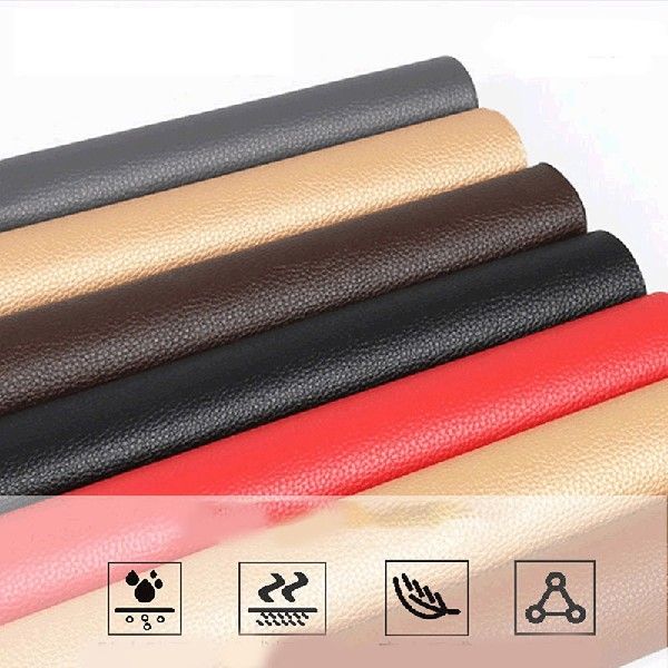 Self Adhesion Litchi Faux Synthetic Leather Patches Big