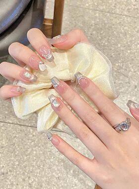 【珍珠涟漪】纯手工穿戴甲冰透渐变海洋之瞳猫眼轻奢纯欲显白美甲