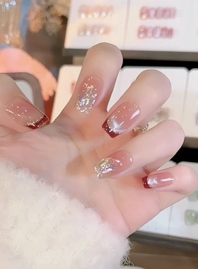 【半糖红茶】手工穿戴甲显白短款高级感美甲猫眼十片装