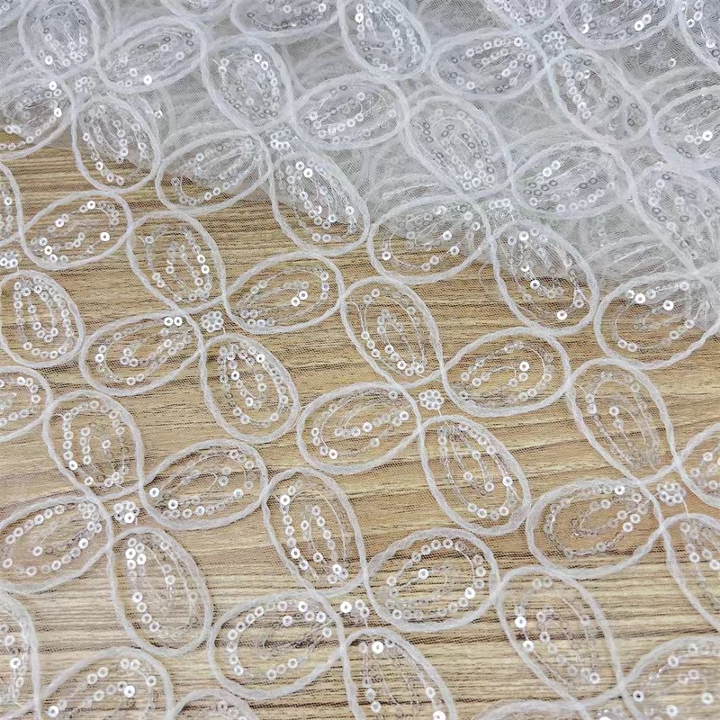 四叶草亮片布料diy婚纱