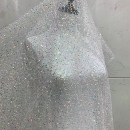 设计师服装 星空亮片绣网纱 婚纱面料 童装 辅料花边 DIY手工布料