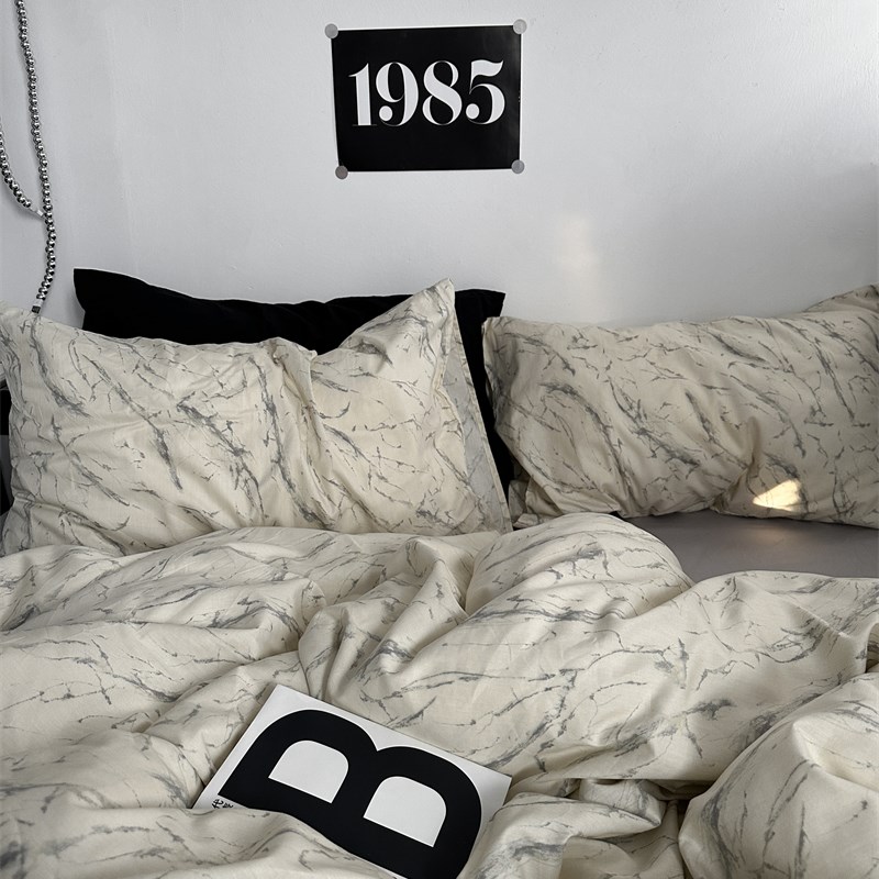 速发梨梦 诺曼底灰岩 简约四全套件棉床笠款