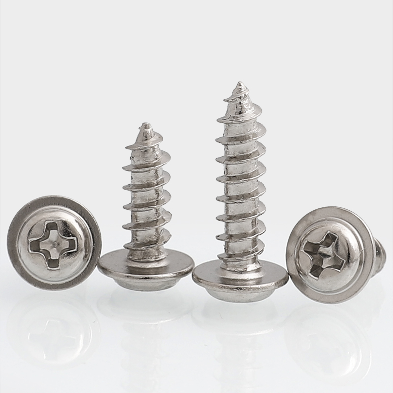 速发M127.W2.6M4 P.A镀镍圆头带垫自攻螺丝盘头十字带垫螺钉