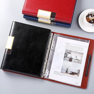 速发嘉奖纪念商室办公资料册会议收集册 办公务PU皮夹件文文件收
