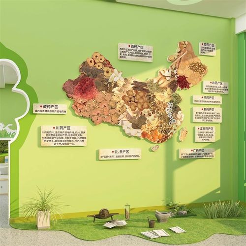 速发幼儿园中草料文化墙象装饰环创主题半成品材药楼梯走廊医馆形