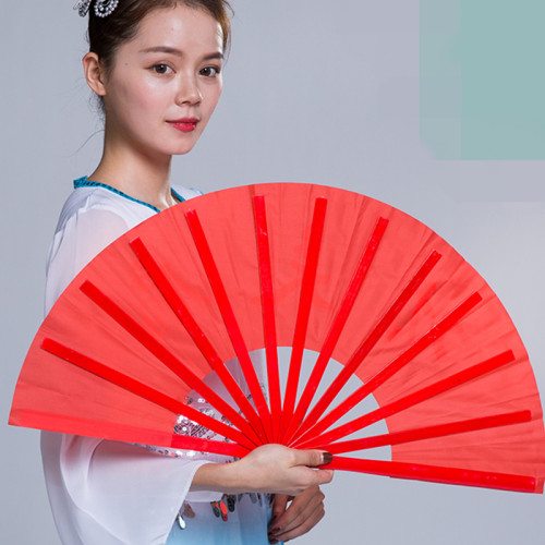 速发中国功夫扇子响扇档色高红竹骨双面武术折儿童舞蹈扇太极扇子