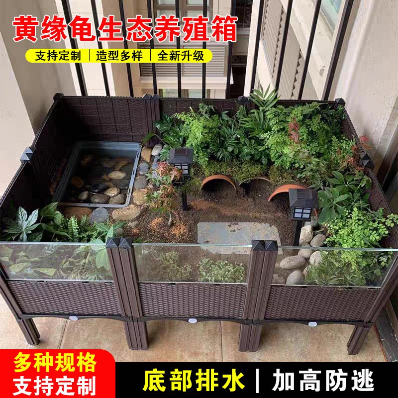 速发黄缘龟饲养箱家用陆龟半水龟缸力景养缘台缘特大观赏亚克造安
