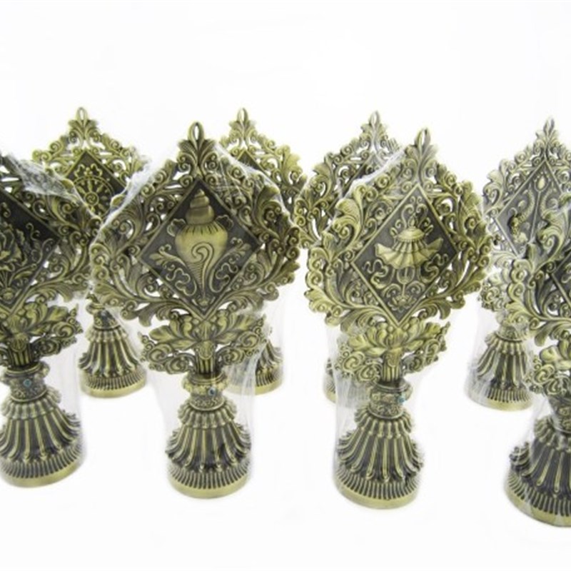 速发藏教佛传用品 八瑞吉祥 纯铜八吉祥摆祥 吉件八宝花摆件套装