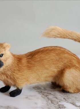 速发堂毛黄家狼身摆件黄鼠真黄鼬橱窗摆设工艺品道具器材口绒玩偶
