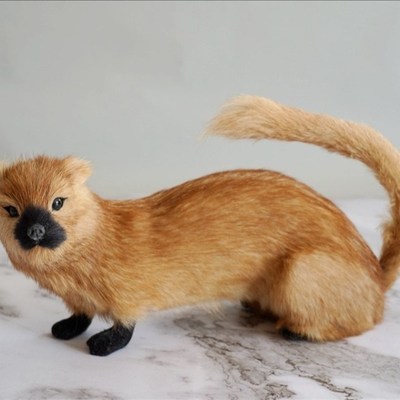 速发堂毛黄家狼身摆件黄鼠真黄鼬橱窗摆设工艺品道具器材口绒玩偶