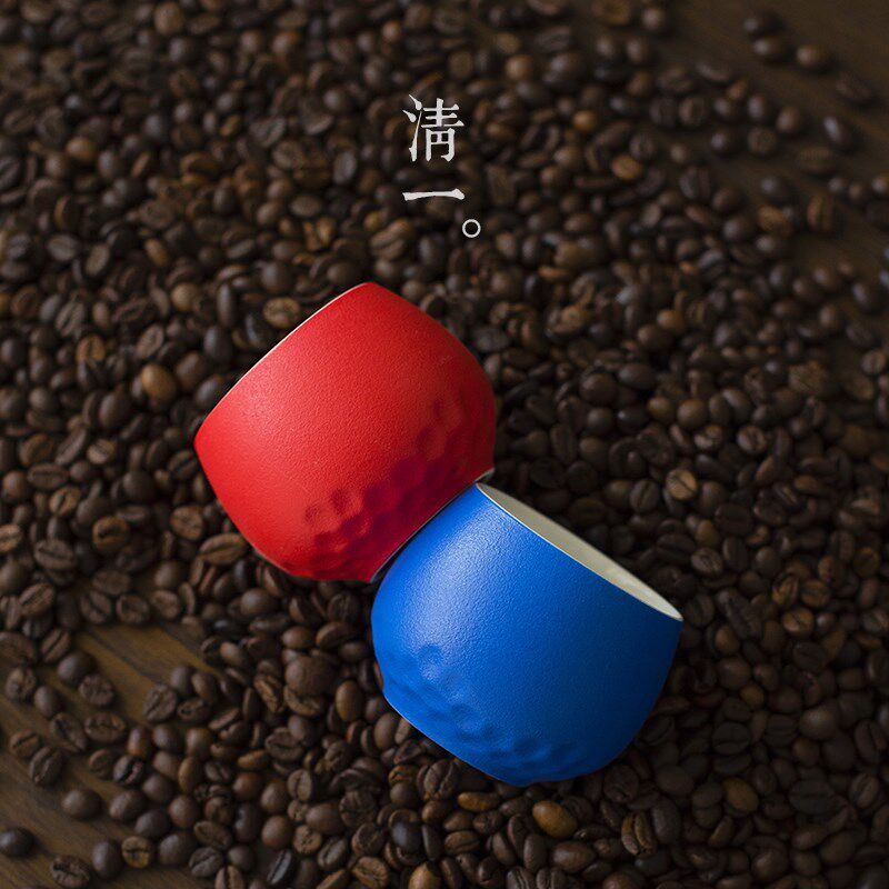 速发清一丨品莱因蓝色陶瓷克茗杯水杯家用拿铁迷你咖啡杯主人杯茶