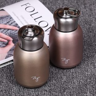 迷你时尚 厂促便携户外黑色304不锈钢小胖丁礼品杯 手提大肚杯口袋