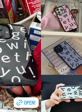 aeeg韩国代购正品“ins风英文字母”黑边滴胶壳iPhone17promax手机壳air苹果15pm/16pro壳14Pro防摔17pro