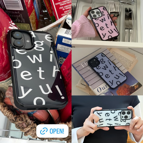 aeeg韩国代购正品“ins风英文字母”黑边滴胶壳iPhone17promax手机壳air苹果15pm/16pro壳14Pro防摔17pro