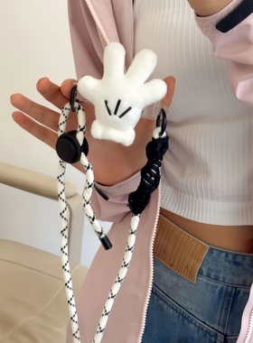 SecretRoom原创创意米奇手掌绳斜挎可背手机背夹挂脖苹果安卓通用