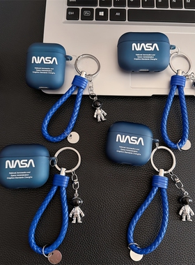 SecretRoom新款简约NASA宇航员耳机壳适用于airpods4小众苹果无线蓝牙AirpodsPro2代蓝色挂绳2/3代防摔耳机套