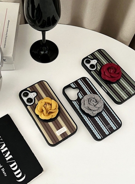 SecretRoom【玫瑰假日条纹】iPhone16Promax磁吸手机壳小众原创设计iPhone16/15/14/13/12全包防摔手机套