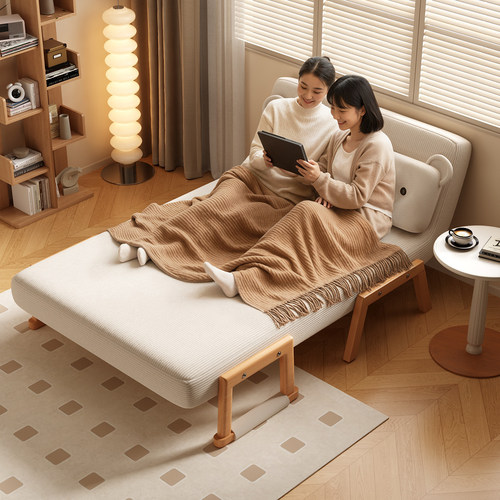 北极树实木折叠沙发床单双两用