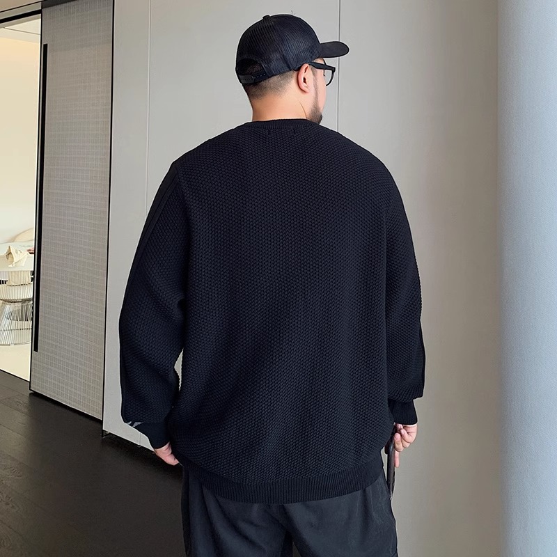 毛衣男胖子宽松打底针织衫