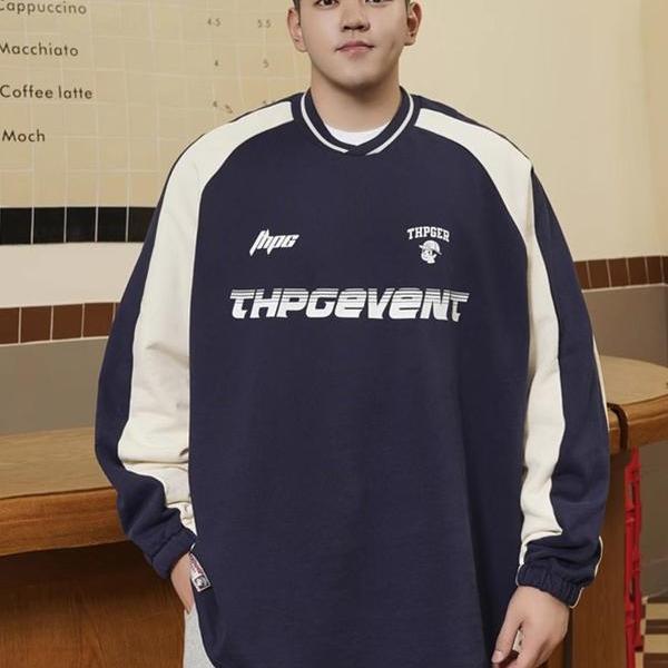 PANG哥 潮牌大码男装秋圆领卫衣男宽松休闲2025百搭加绒外套上衣