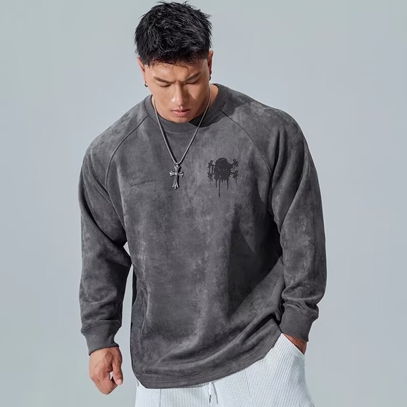 PANG哥 潮牌大码男装秋休闲百搭圆领2025卫衣男胖子宽松加肥加大