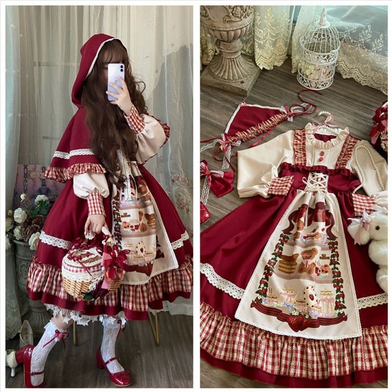 小红帽洛丽塔裙子全套Lolita